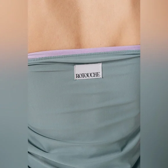 Rotouche Carrie Designer Purple & Grey Reversible Tube Top in Cosmic - Picture 2 of 9